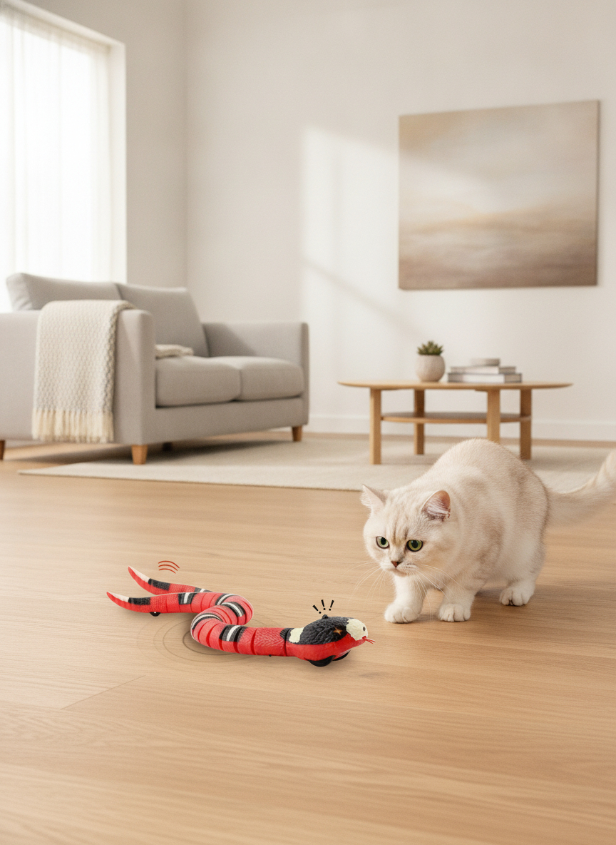 Interactive Electric Snake Cat Toy — Motion-Sensing