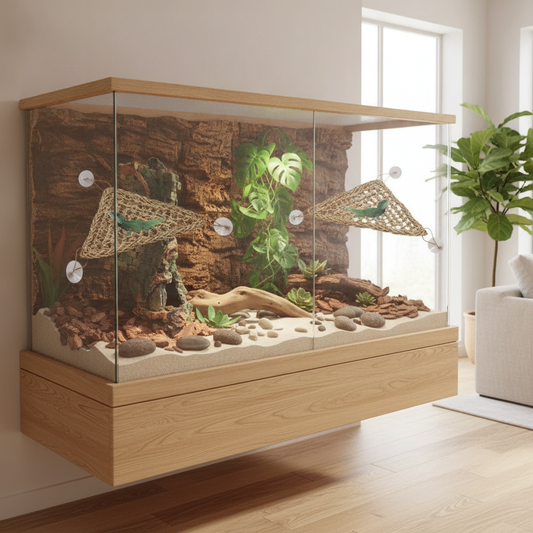 Natural Seagrass Reptile Hammock, Lizard Lounger Ledge