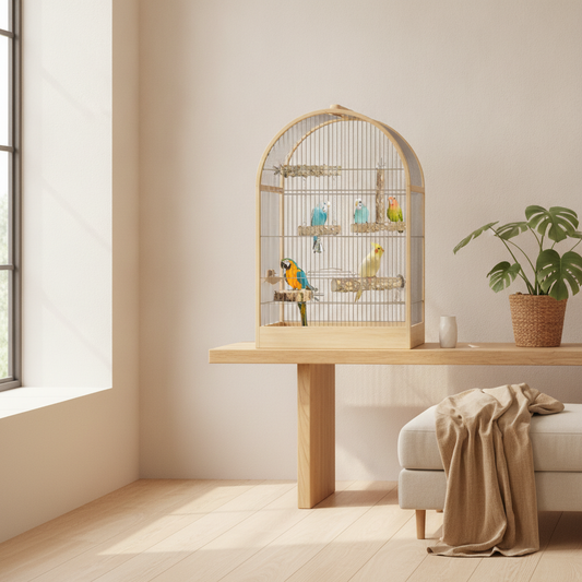 Natural Wood Branch Perch Set for Bird Cage, Multi-Pack