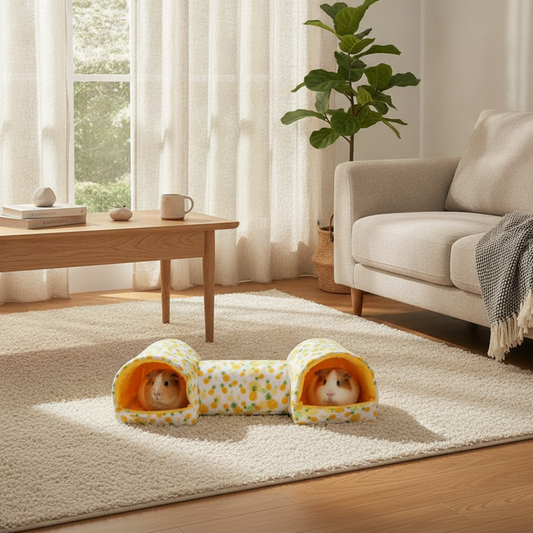 Fleece Hidey House Cozy Tunnel Bed for Guinea Pigs and Rabbits