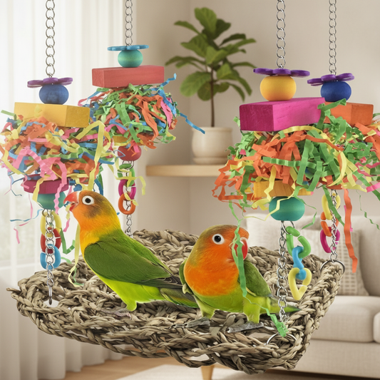 Shreddable Bird Foraging and Chew Toy Set for Cages