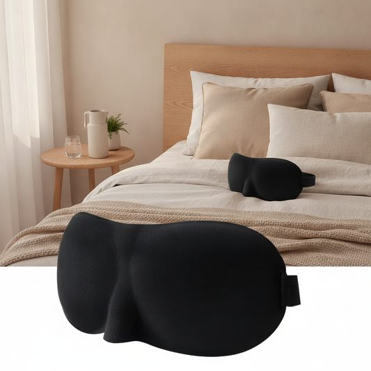 Contoured Blackout Eye Mask With 3D Molded Cups and Adjustable Strap