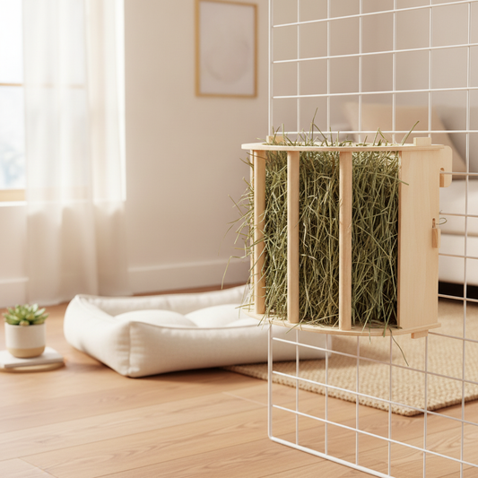 Hanging Wooden Hay Rack Feeder for Rabbits and Guinea Pigs