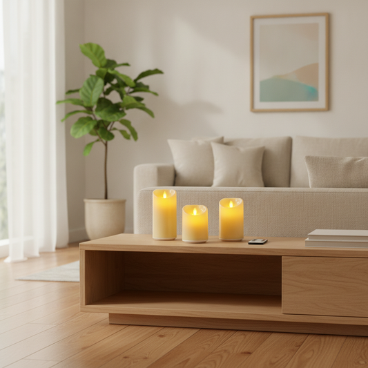 Flameless LED Candles Set of 3 — Rechargeable, Remote & Timer