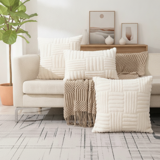 Boho Tufted Throw Pillow Cover — Textured Decorative Cushion