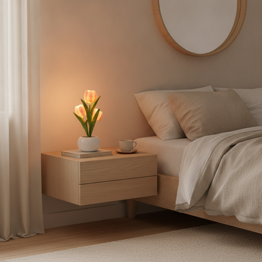 LED Tulip Lamp - Glowing Flower Night Light for Bedside & Desk