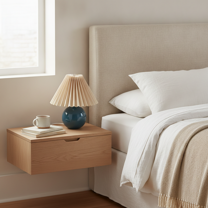 Nordic Ceramic Table Lamp - Pleated Shade Bedside Desk Lamp