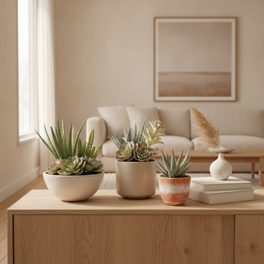 Artificial Succulent Picks - Faux Cactus & Aloe Stems for Decor