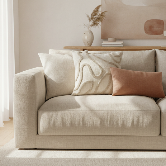 Boho Tufted Throw Pillow Cover — Soft Abstract Line Cushion 45cm