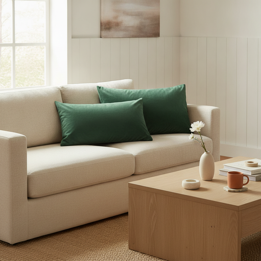 Soft Velvet Throw Pillow Covers — Solid Cushion Covers for Sofa