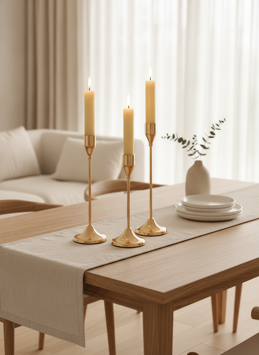 Metal Taper Candle Holders, Set of 3 Modern Candlestick Stands