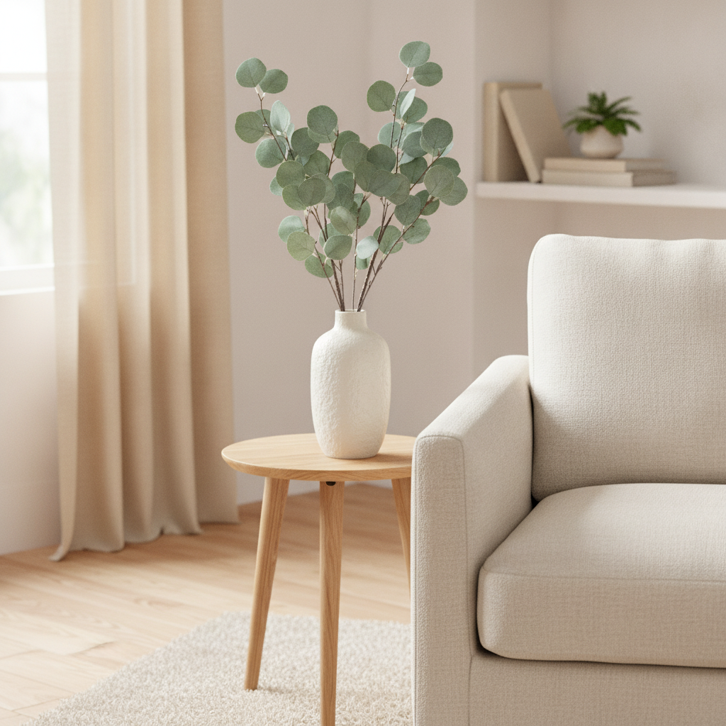 Artificial Eucalyptus Stem — 60cm Faux Greenery with Berries