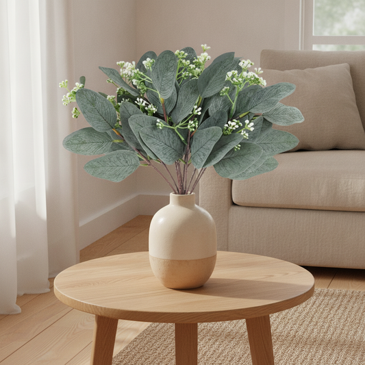 Artificial Seeded Eucalyptus Leaves — Faux Greenery Stems