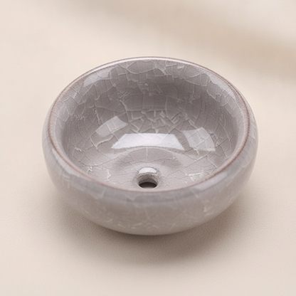 Ceramic Succulent Planter — Mini Ice-Crack Glaze Plant Pot with Drainage Hole for Indoor Garden