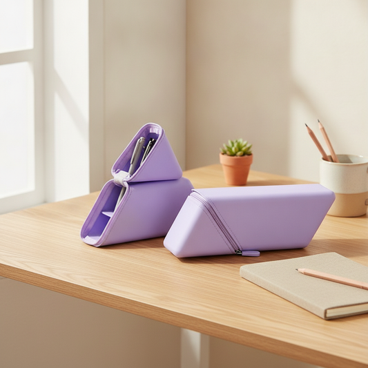 Foldable Silicone Pen Case - Standing Desk Pencil Holder Organizer