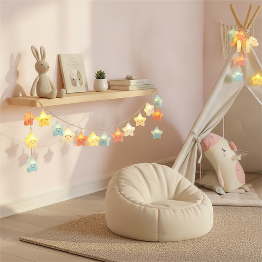 Cloud & Star LED Fairy String Lights — USB Cute Night Lights for Kids Room & Bedroom