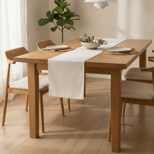 Solid Cotton Table Runner, Elegant Dining & Wedding Décor