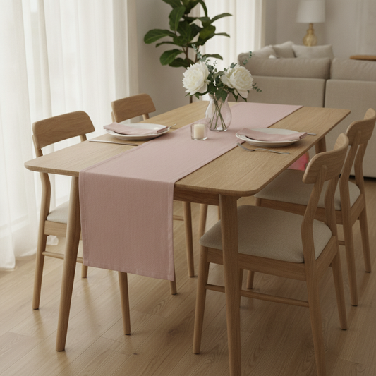 Solid Cotton Table Runner, Dusty Rose Wedding & Party Décor