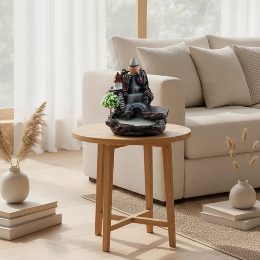 Backflow Incense Burner Mountain Waterfall Cone Holder Decor