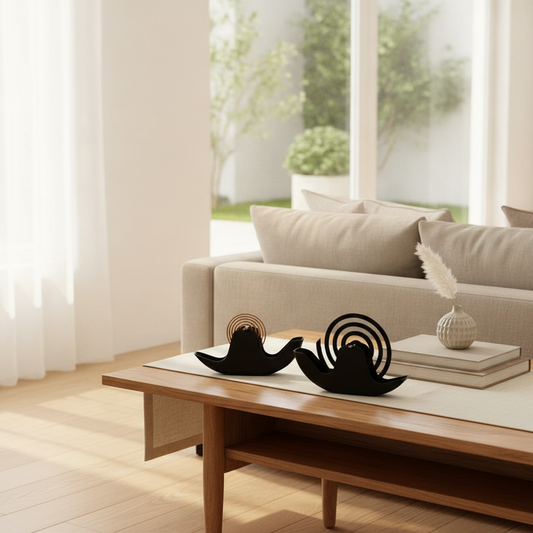 Mosquito Coil Holder Modern Black Incense Coil Burner Stand