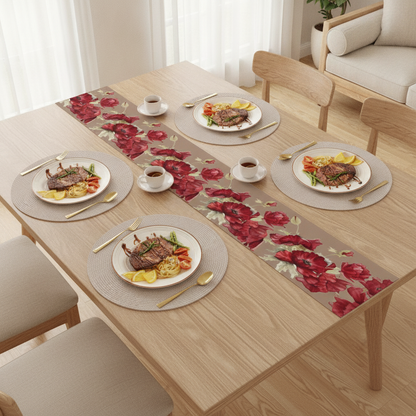 Braided Edge Round Placemats Set of 6 — 34cm Woven Table Mats
