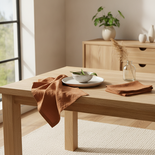 Set of 4 Pure Linen Napkins — Soft 40x40cm Reusable Dinner Cloth