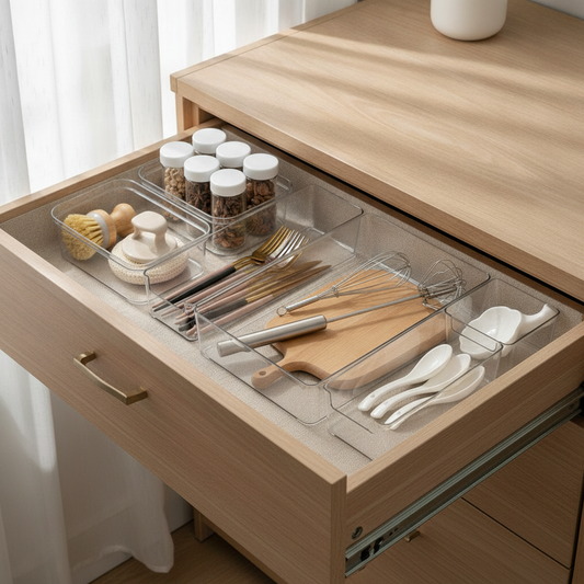 Clear Acrylic Storage Bin, Stackable Drawer Organizer Box