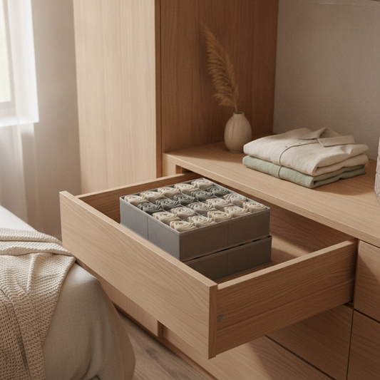 Foldable Drawer Organizer Bins, Bra & Underwear Storage Dividers