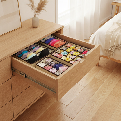 Foldable Drawer Organizer Set for Underwear, Socks & Bras