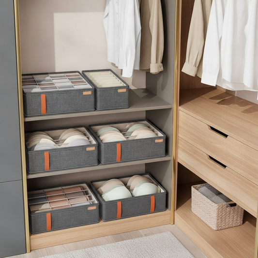 Closet Drawer Organizer Bins for Jeans, Clothes & Underwear