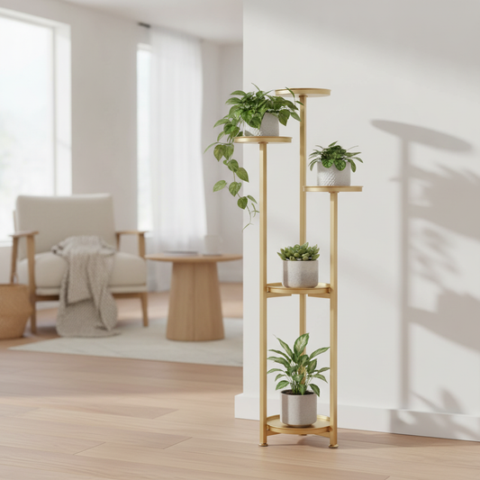 Tiered Corner Plant Stand — Multi-Layer Metal Planter Display for Indoors