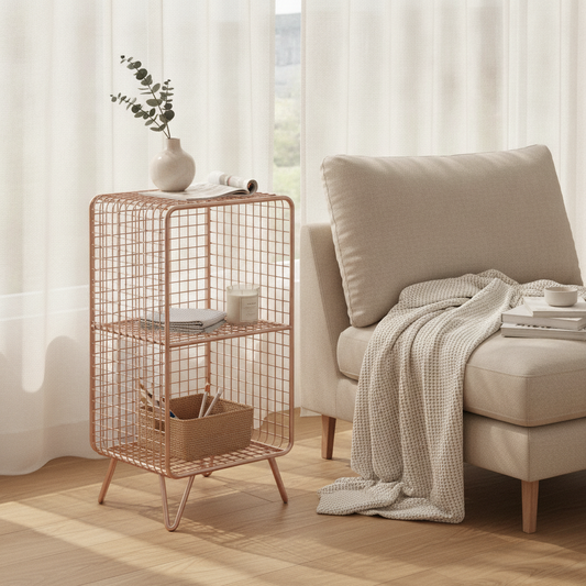 Nordic Wire Grid Shelf — Multi-Tier Metal Storage Organizer Rack