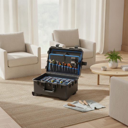 Rolling Hard Tool Case, Waterproof Mechanic Storage Box