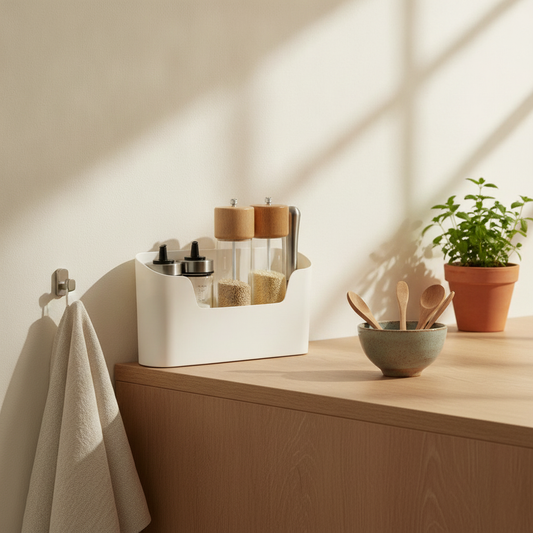 Wall-Mounted Adhesive Storage Rack — No-Drill Organizer Shelf for Bathroom & Kitchen