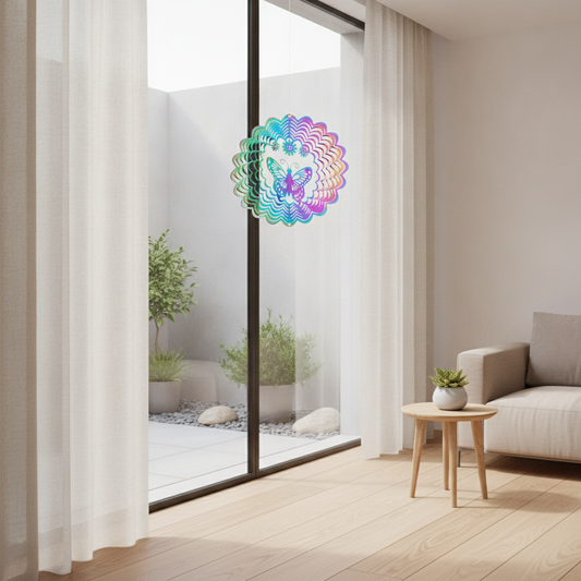 3D Rainbow Mandala Wind Spinner — Hanging Kinetic Wind Chime for Garden, Yard & Patio Decor