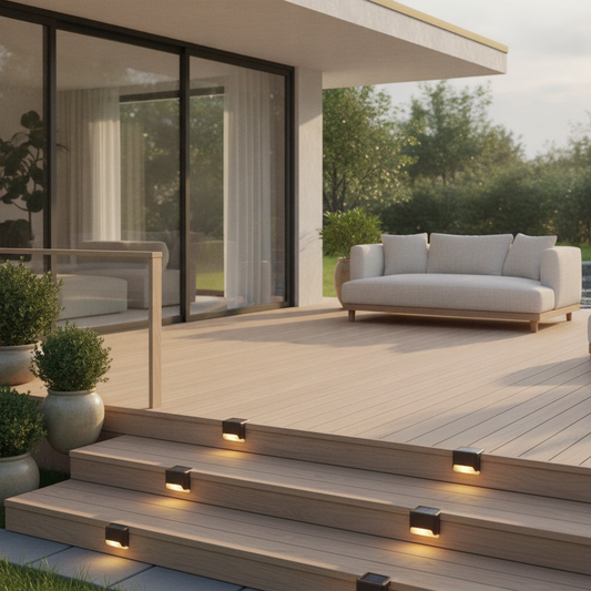 Solar Deck Lights Outdoor Waterproof LED Step Lamps for Stairs Fence