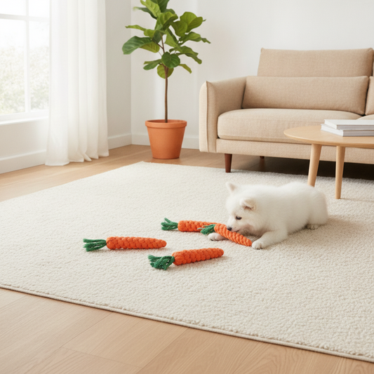Carrot Rope Dog Toy Durable Braided Cotton Chew and Tug Toy