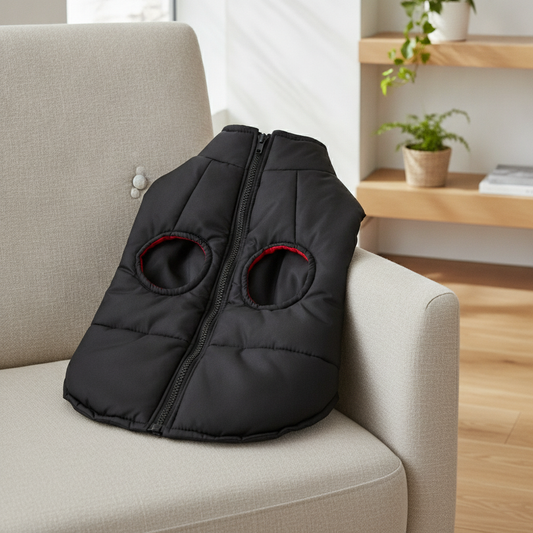 Waterproof Warm Dog Coat, Padded Winter Vest Jacket with Zipper