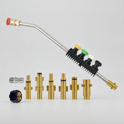 Pressure Washer Extension Wand — 30° Bent Lance with 5 Spray Nozzles for Cleaning