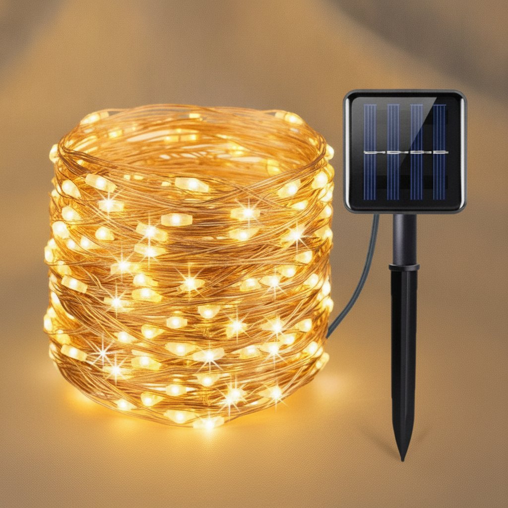 Solar String Fairy Lights — Outdoor Waterproof LED Garden Path Lights for Patio & Yard