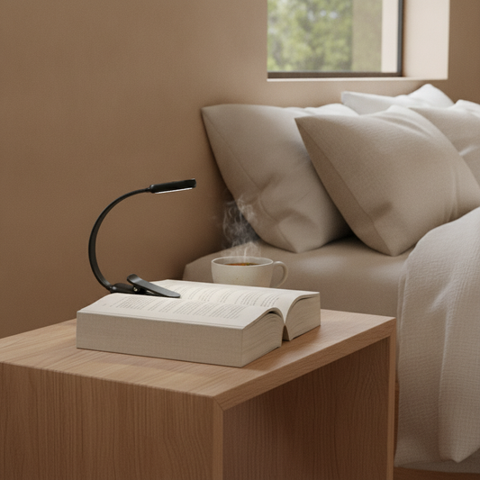 Clip-On Book Light — Rechargeable LED Reading Light with 3 Brightness Modes for Books & Bed
