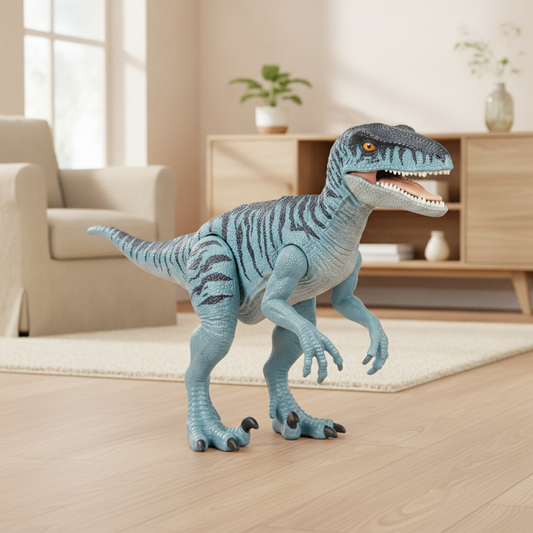 Remote Control Dinosaur Toy Walking Raptor with Lights and Sound