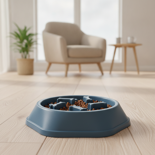 Slow Feeder Dog Bowl, Anti-Gulp Maze Pet Food Bowl with Non-Slip Base