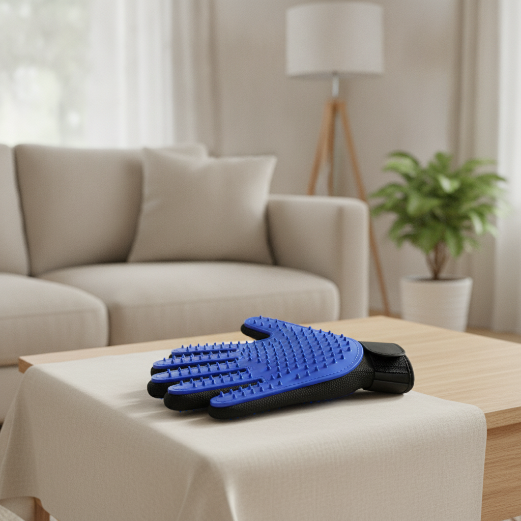 Pet Grooming Gloves Set Silicone Deshedding and Hair Removal Mitts