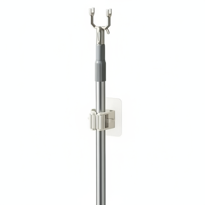 Self-Adhesive Mop and Broom Holder Wall-Mounted Organizer