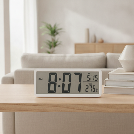 Digital Wall Clock, Large Display With Temperature and Date
