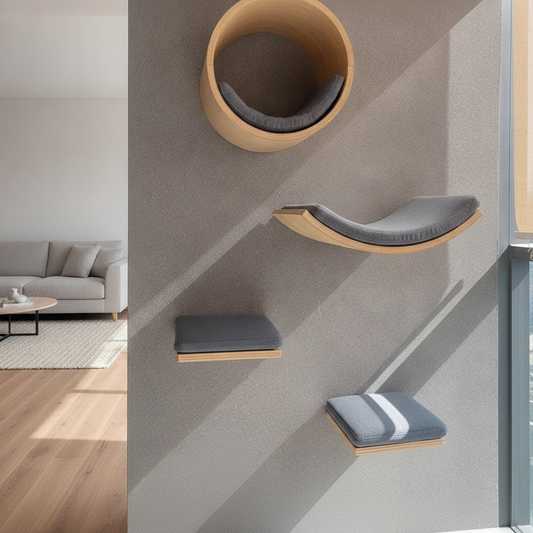 Wall-Mounted Cat Shelf Perch With Soft Cushion for Indoor Cats