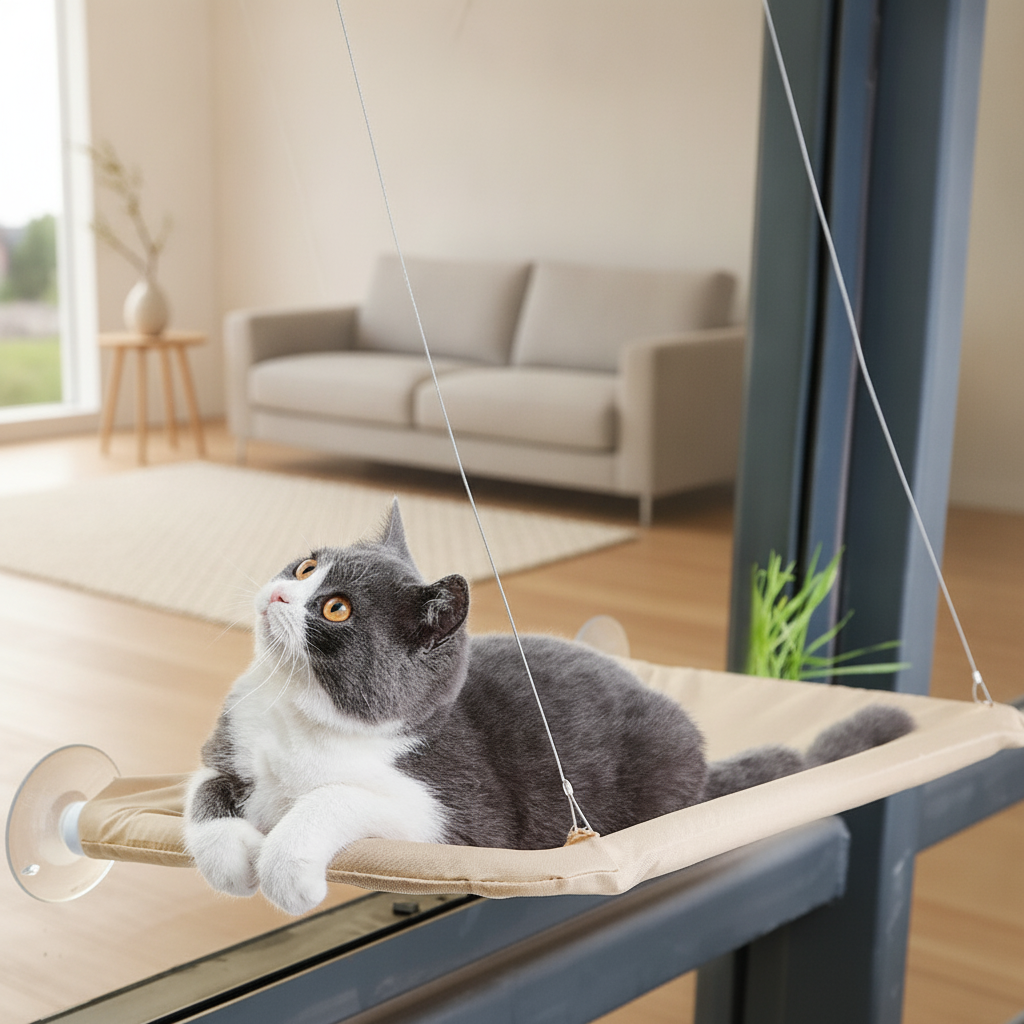 Cat Window Hammock Suction-Mounted Sunny Window Perch Bed