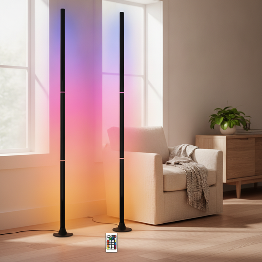 RGB Color-Changing Corner Floor Lamp with Remote Control