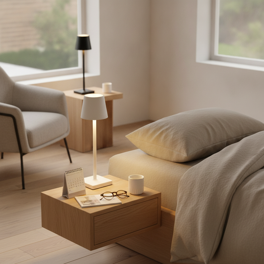 Rechargeable Cordless Table Lamp — Touch Dimmable, 3 Brightness Levels, Bedside Night Light for Bedroom